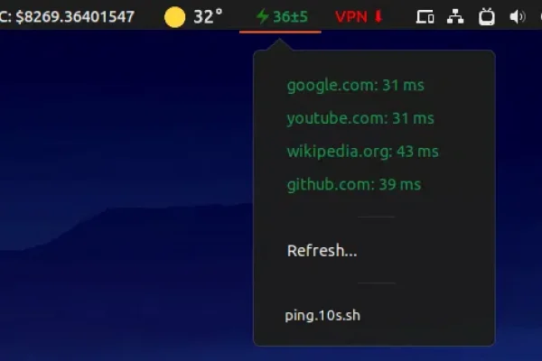 Argos é como BitBar para Gnome Shell: mostra a saída de scripts no painel (barra superior)