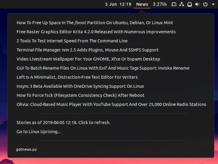 Plug-in do feed RSS da Argos News