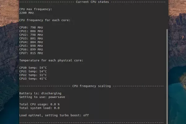 auto-cpufreq é um novo otimizador de velocidade e energia da CPU para Linux