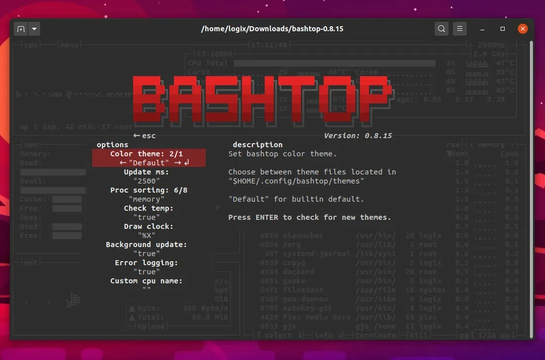 Config do Bashtop