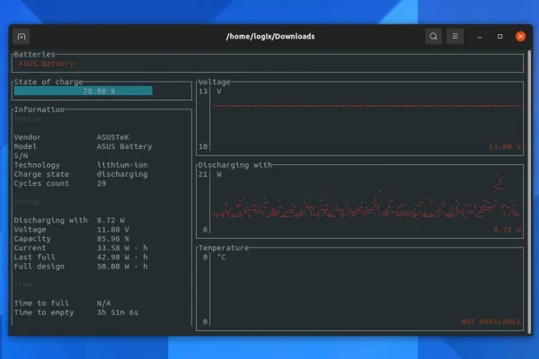3 ferramentas para exibir informações da bateria do laptop do Linux da linha de comando