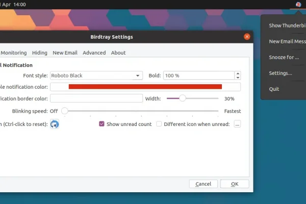 Birdtray (Firetray Alternative): Ícone Thunderbird Tray com novas notificações por e-mail para Linux [Ubuntu PPA incluído]