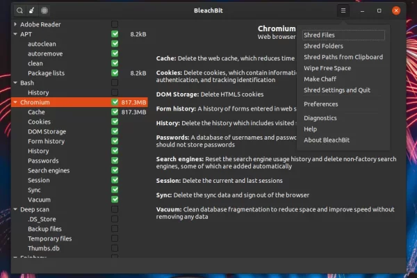 Limpador de sistema BleachBit 2.3 muda para GTK+ 3, inclui digitalização de arquivos muito mais rápida