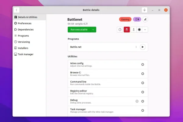 Bottles Wine Prefix Manager lançado com recurso de versão estável, novo console para usuários do Flatpak e tempo de execução de Bottles