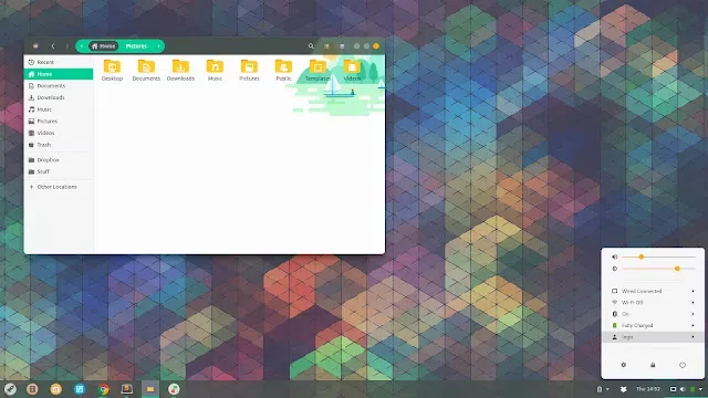Tela inteira mostrando o tema Canta sendo usado no GNOME