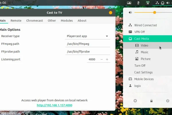 A extensão GNOME de Cast to TV v10 adiciona suporte para transmissão para outros dispositivos Linux
