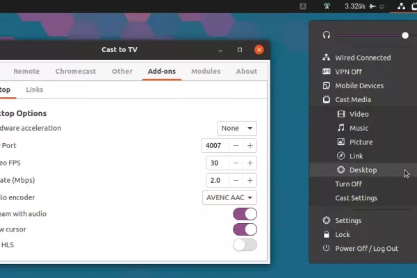 Como transmitir sua área de trabalho GNOME Shell para um Chromecast (com suporte de áudio e Wayland / X11) usando a transmissão para TV