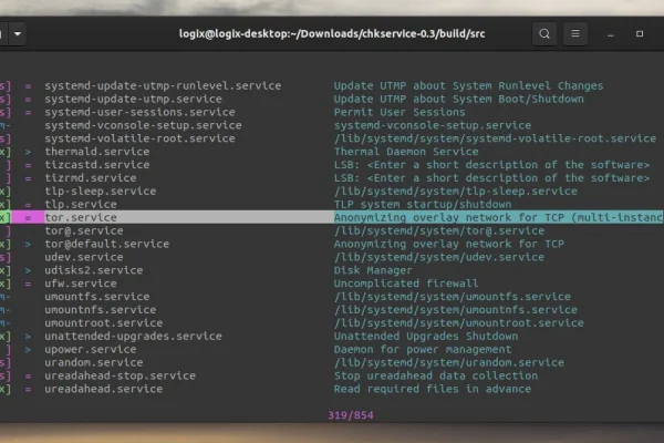 chkservice é um gerenciador de unidades systemd com interface de usuário de terminal (nova versão disponível)