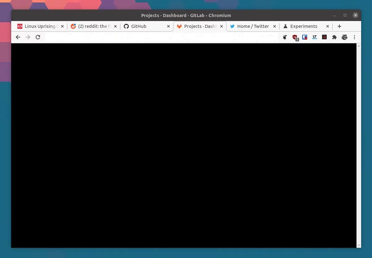 janela preta com bug do Chromium retomada da suspensão do Linux