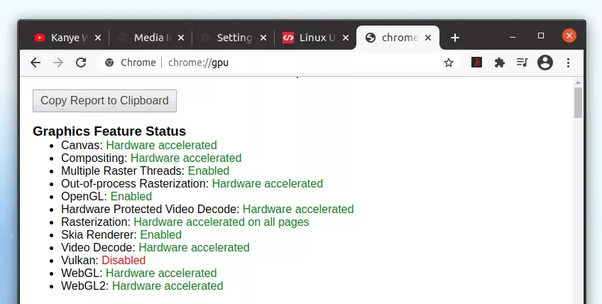 Chrome video decodificar hardware acelerado Linux
