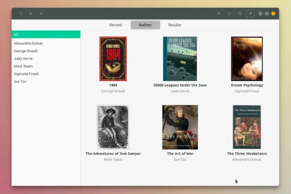 Cosy é um bom reprodutor de audiobook Linux para arquivos de áudio sem DRM