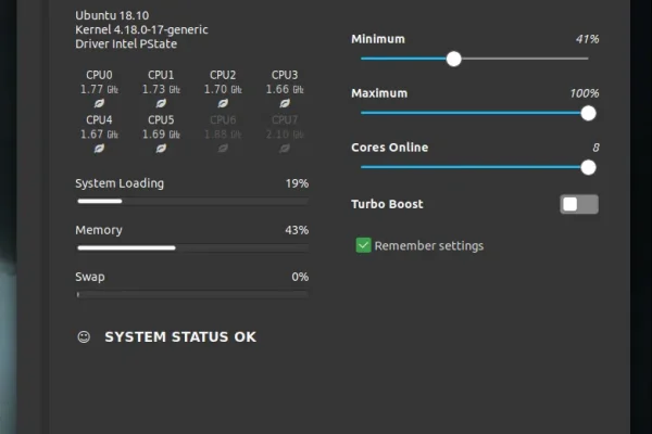 Extensão para gnome CPUFREQ Power Manager portado para Gtk