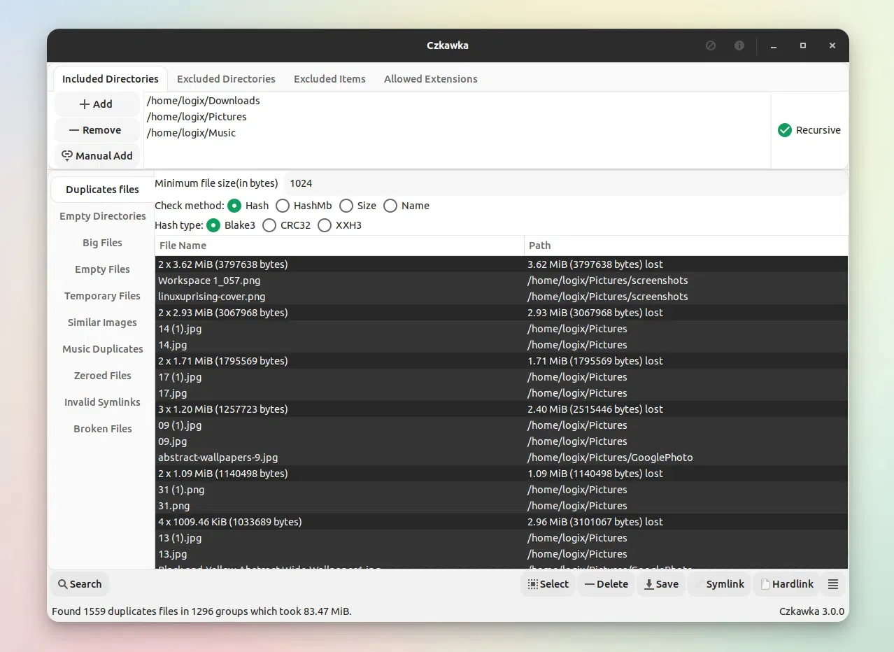 Czkawka Duplicate Finder Linux Gui