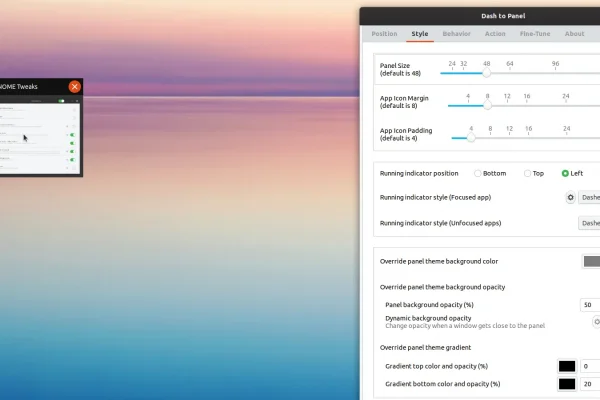 Dash to Panel v24 lançado com orientação de painel vertical, atualização do recurso GitHub