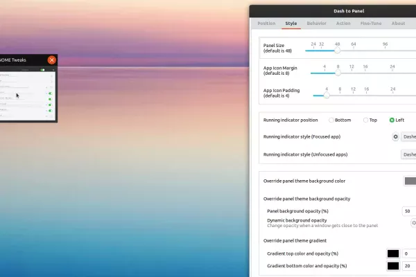 Dash to Panel v24 lançado com orientação de painel vertical, atualização do recurso GitHub