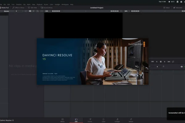 Lançamento do editor de vídeo profissional DaVinci Resolve 15 Stable