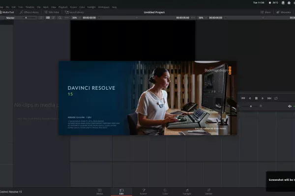 Lançamento do editor de vídeo profissional DaVinci Resolve 15 Stable