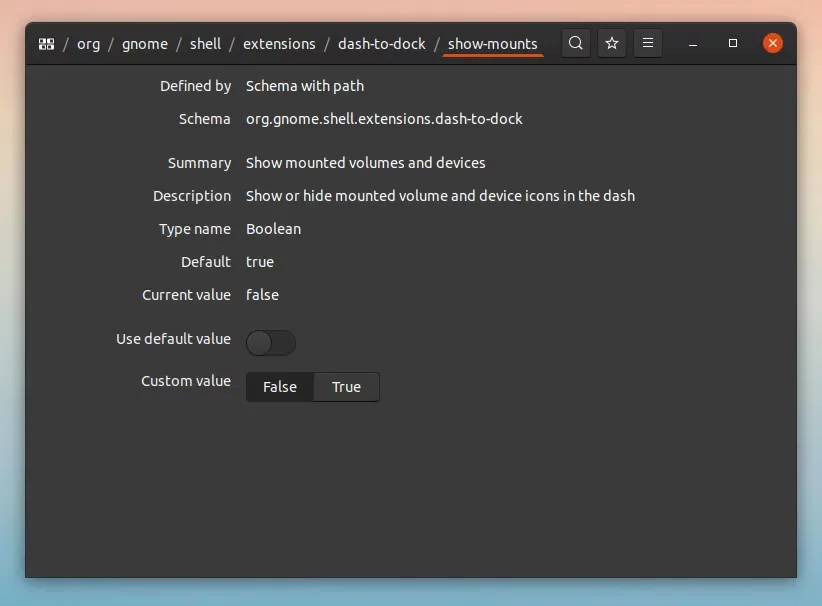 Ubuntu Dock show-mounts ocultar volume montado e ícones de dispositivo