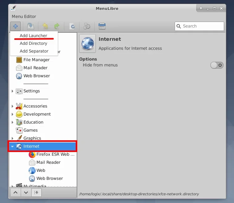 MenuLibre add Firefox