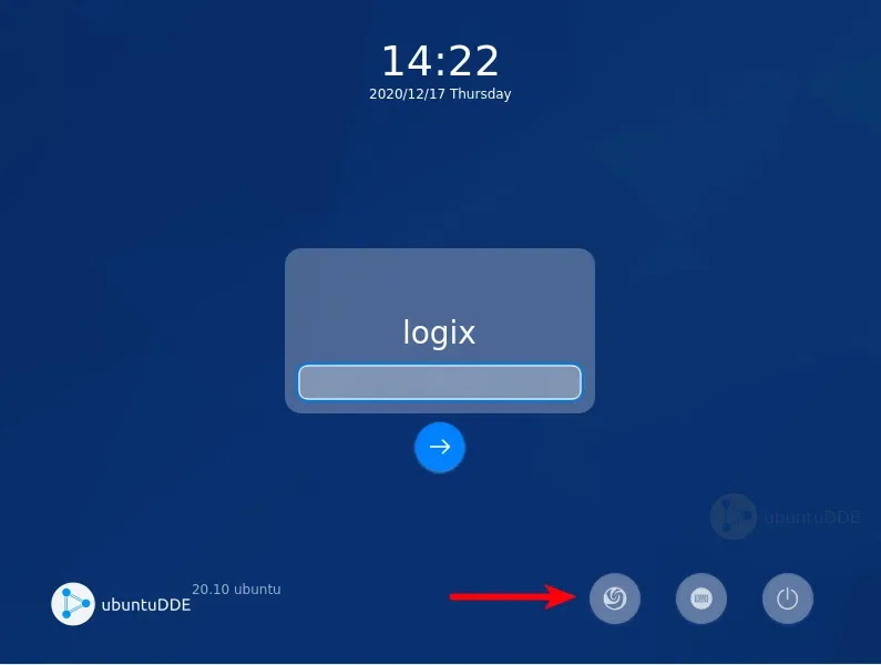 Tela de login do Deepin Desktop Environment