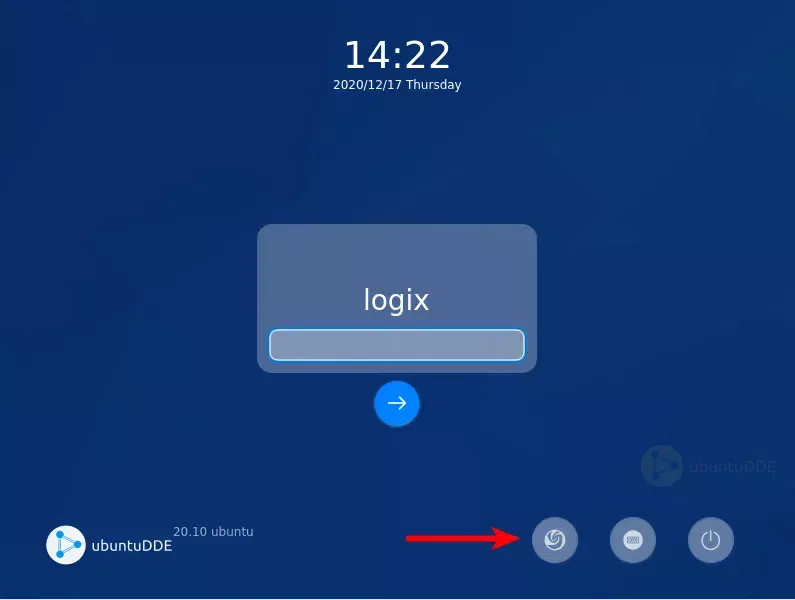 Tela de login do Deepin Desktop Environment