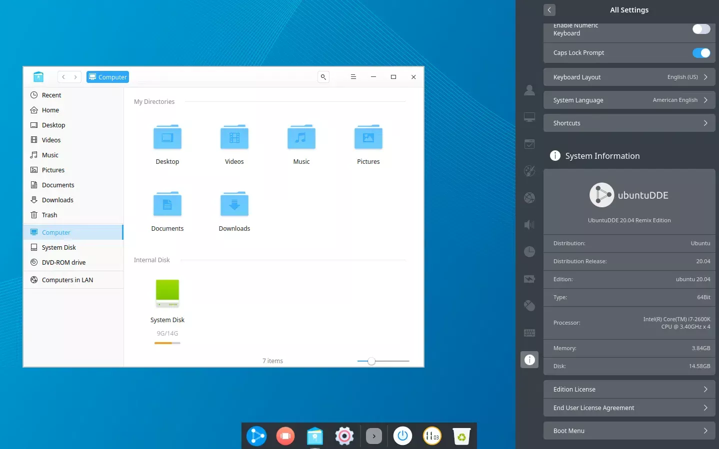 Ubuntu Deepin Desktop Environment 20.04