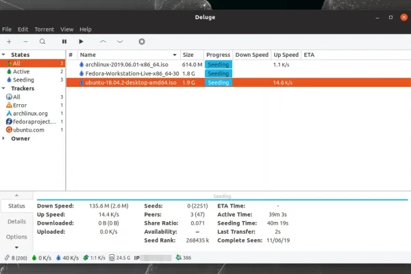 Deluge BitTorrent Client 2.0 lançado com downloads sequenciais, agora usa Python3 e Gtk3