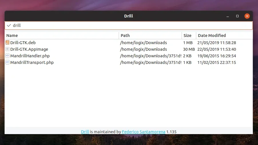 Drill file search tool