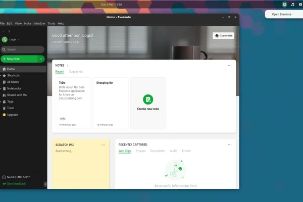 Aplicativo oficial do Evernote para Linux disponível para download (beta)