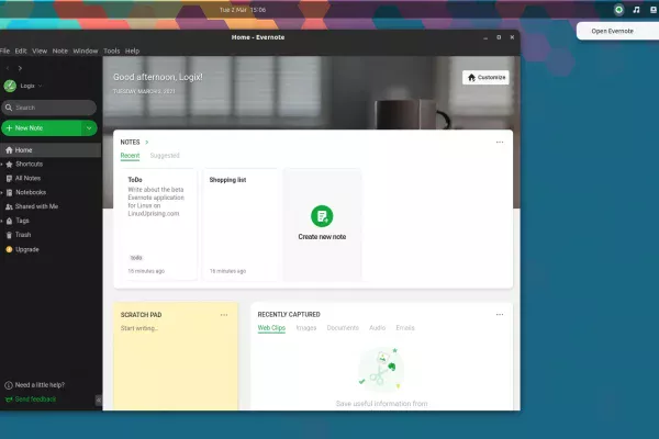 Aplicativo oficial do Evernote para Linux disponível para download (beta)