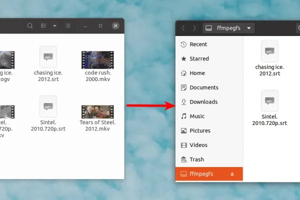 ffmpegfs é um sistema de arquivos baseado em FUSE para transcodificação de vídeo e áudio em tempo real quando aberto