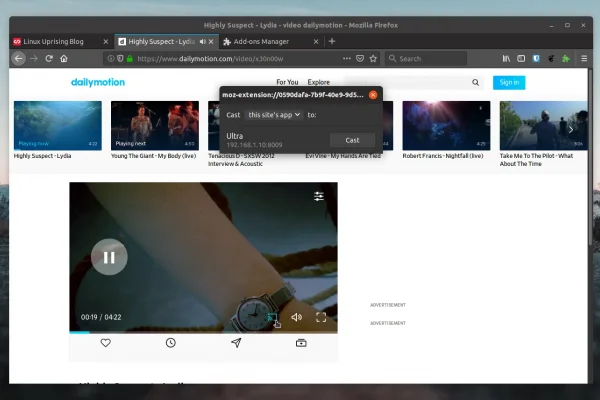 fx_cast adiciona suporte do Chromecast ao Firefox