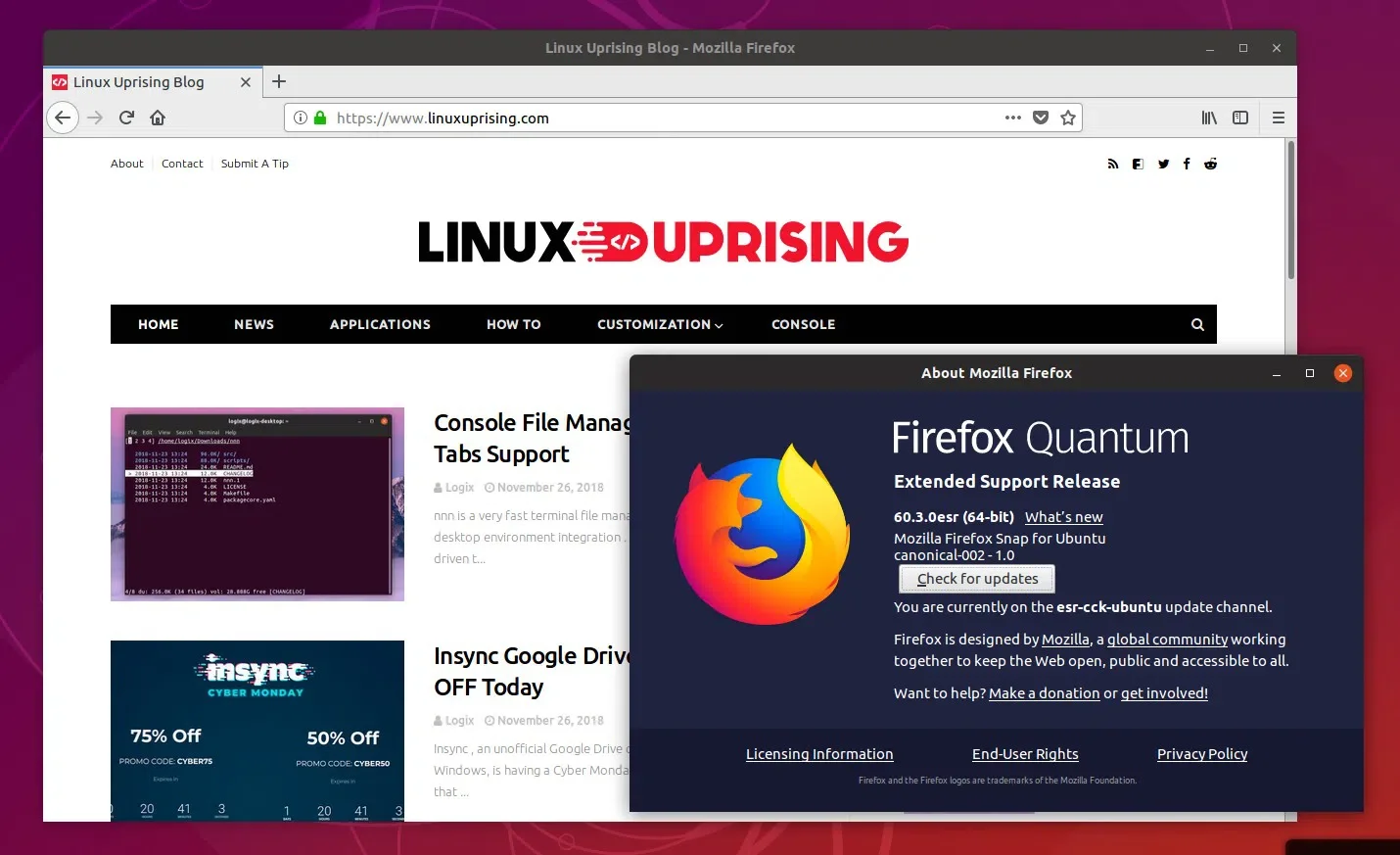 Firefox ESR Snap