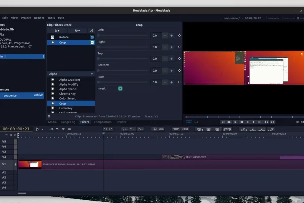 Editor de vídeo gratuito para Linux Flowblade 2.0 lançado com fluxo de trabalho de edição de linha de tempo configurável, novas ferramentas