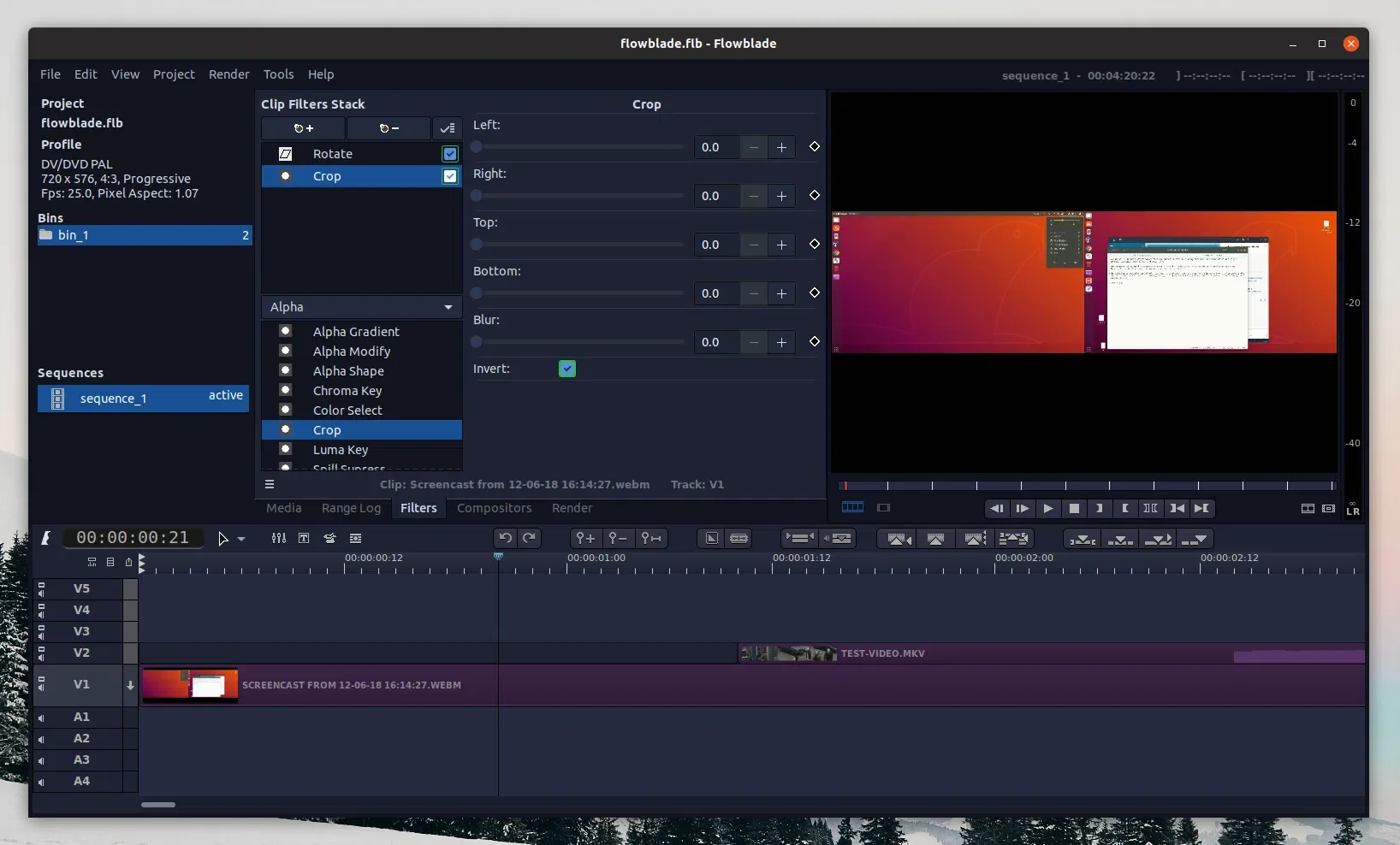 Editor de vídeo Flowblade Linux