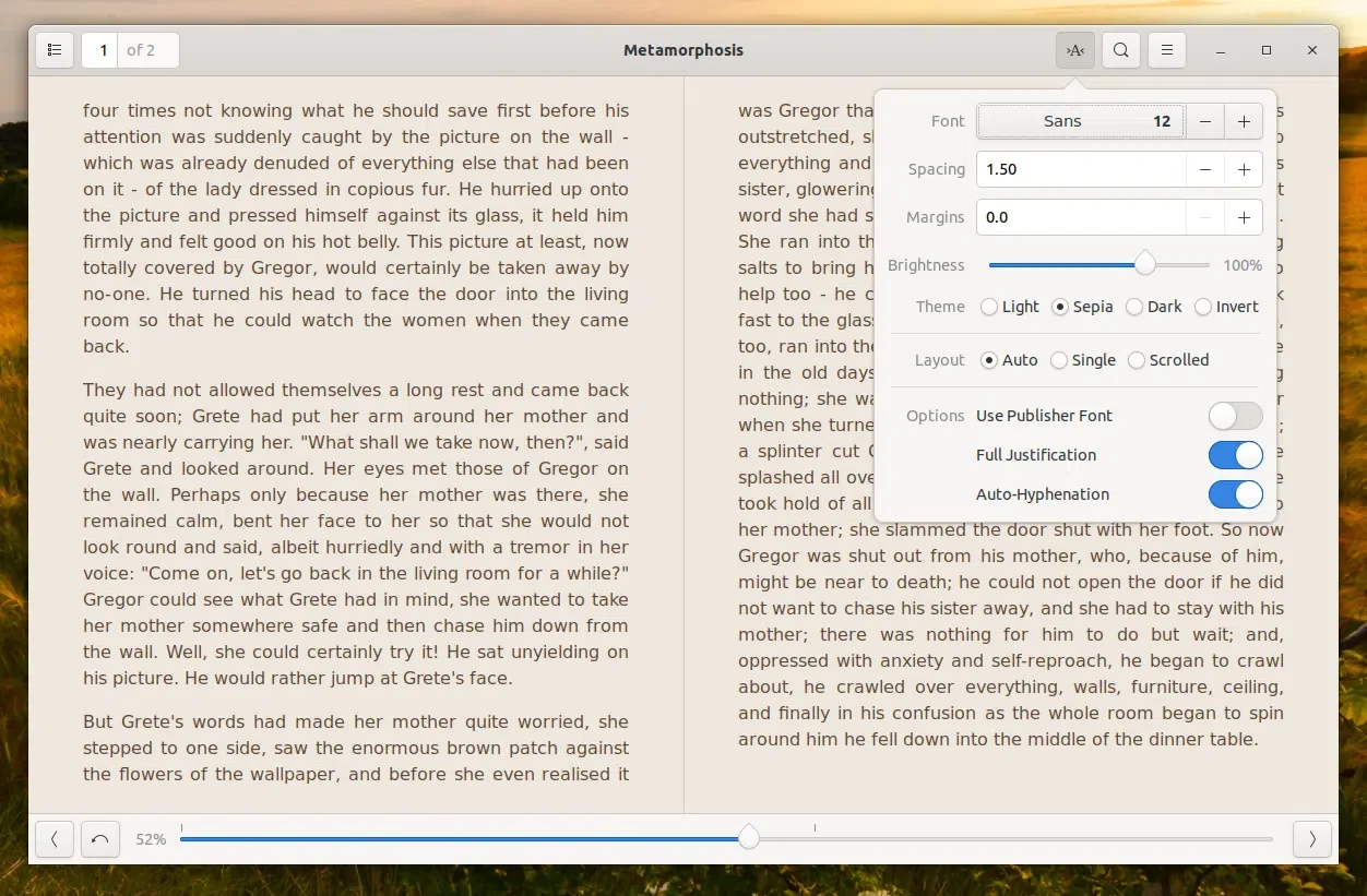 Leitor de e-books Foliate Linux