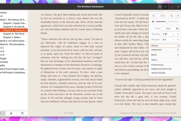 Leitor de e-books GTK Foliate 2.0 lançado com uma infinidade de mudanças