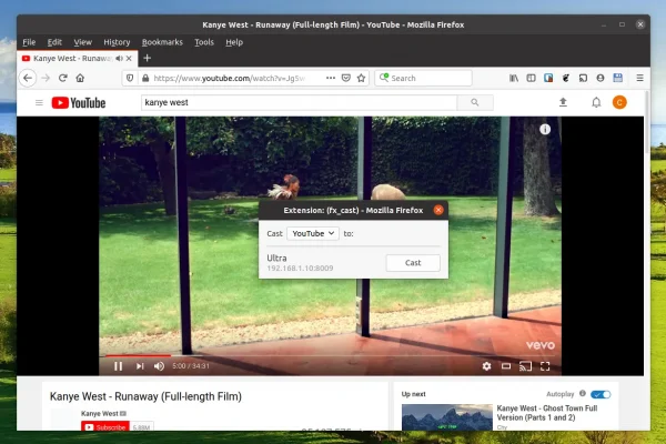 Extensão Chromecast para Firefox fx_cast 0.0.5 adiciona suporte para YouTube, legendas para mídia local