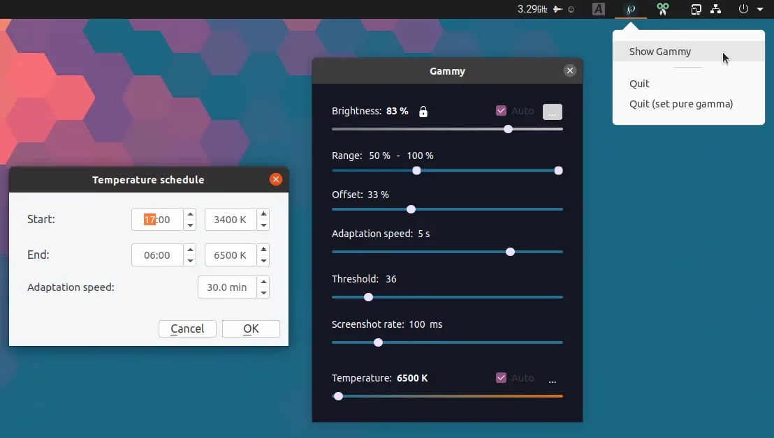 Brilho da tela adaptável Gammy para Windows e Linux (x11)