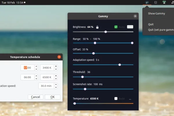 Gammy: ferramenta adaptável de brilho da tela para Linux