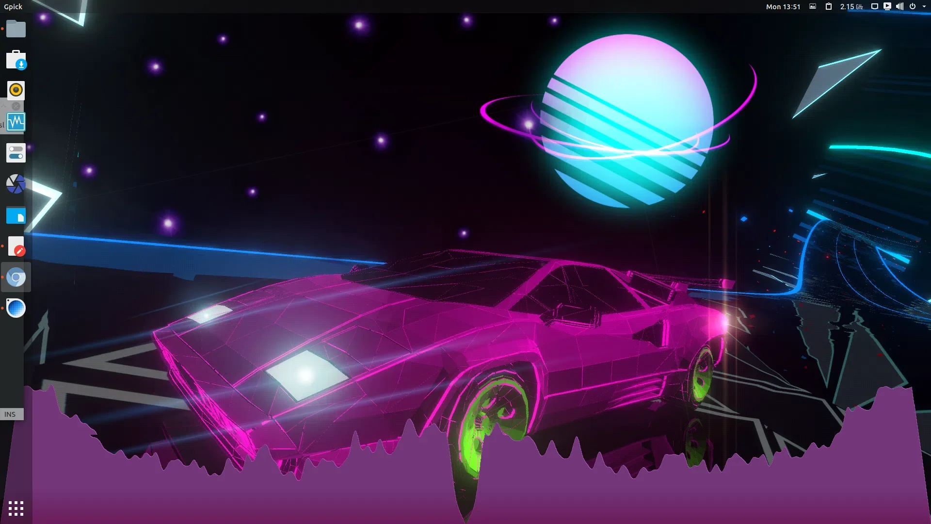 Papel de parede do visualizador de áudio animado Linux