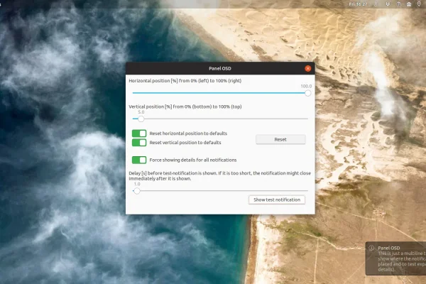 Como alterar a posição das notificações do shell do Gnome na tela