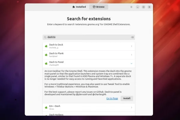 Extension Manager: pesquise e instale extensões do GNOME Shell sem usar um navegador web
