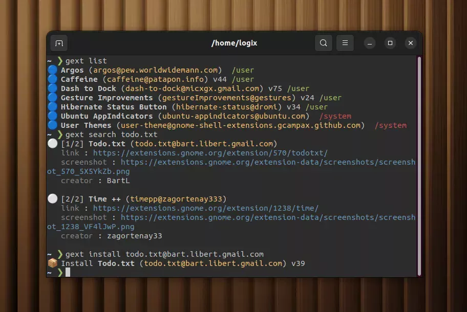 gnome-extensions-cli gnome-extensions-cli