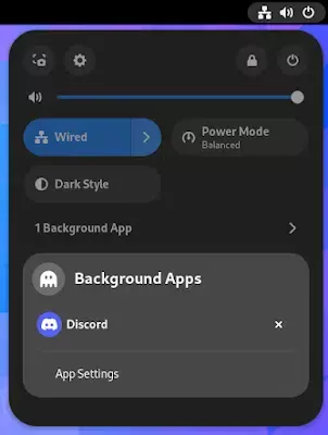 Aplicativos em segundo plano do GNOME 44