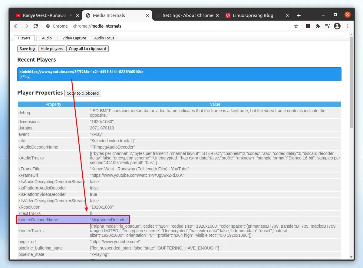 Google Chrome MojoVideoDecoder Linux