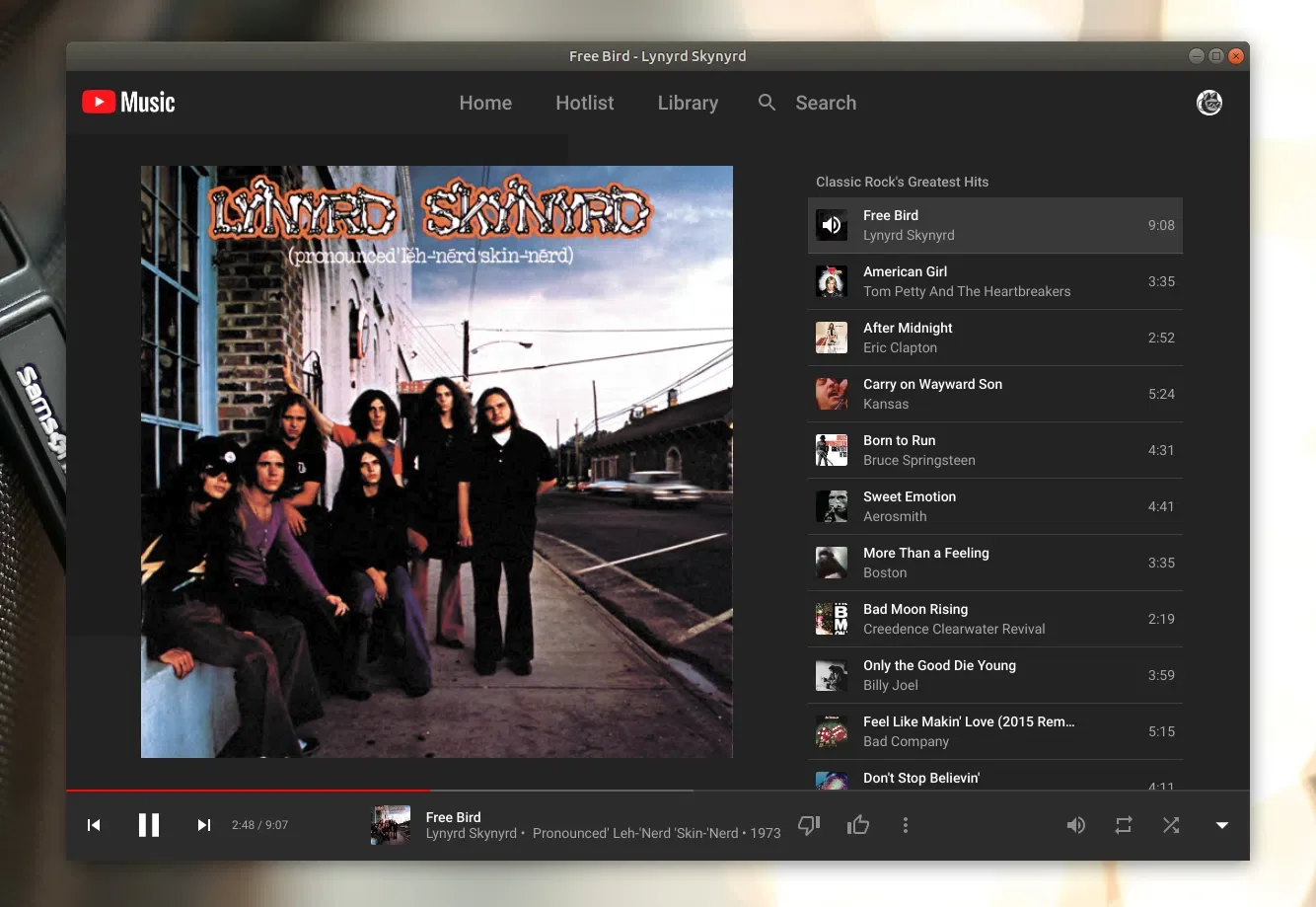 Desktop Player YouTube Music