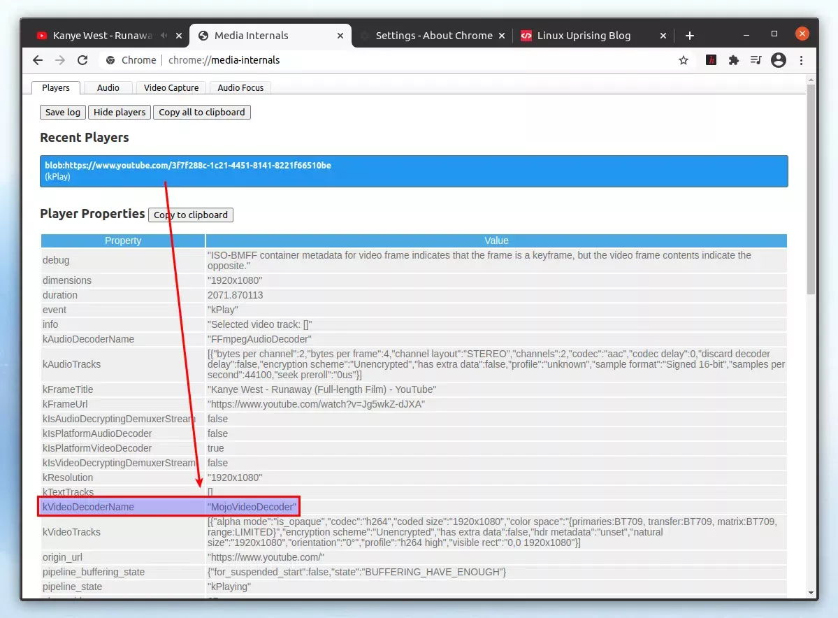 Google Chrome MojoVideoDecoder Linux