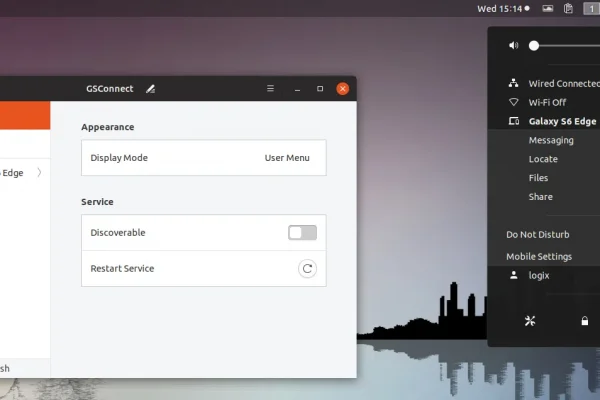 GSConnect v15 lançado com interface de usuário Gnome Shell reescrita, opção para enviar eventos de teclado da área de trabalho para Android