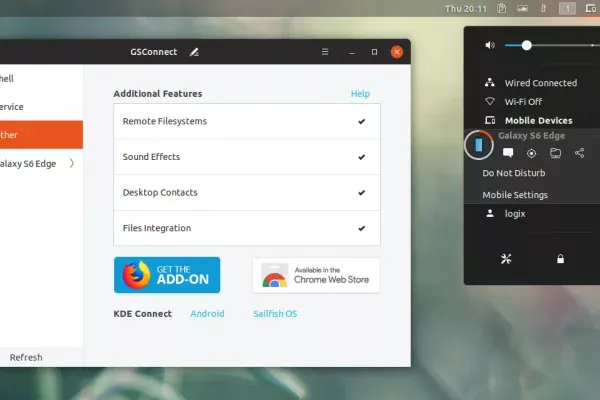 Lançamento da extensão de integração do Android para Gnome GSConnect v13 Stable